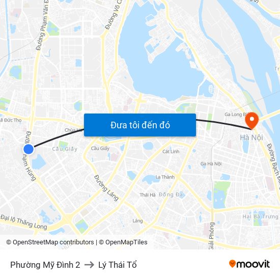 Phường Mỹ Đình 2 to Lý Thái Tổ map