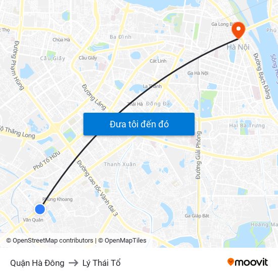 Quận Hà Đông to Lý Thái Tổ map