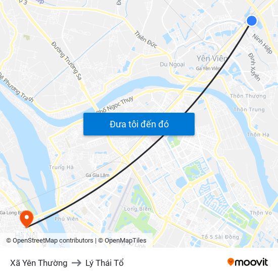Xã Yên Thường to Lý Thái Tổ map