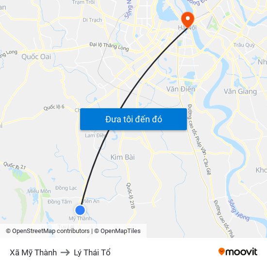 Xã Mỹ Thành to Lý Thái Tổ map