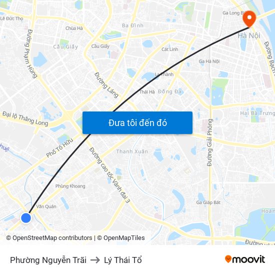 Phường Nguyễn Trãi to Lý Thái Tổ map