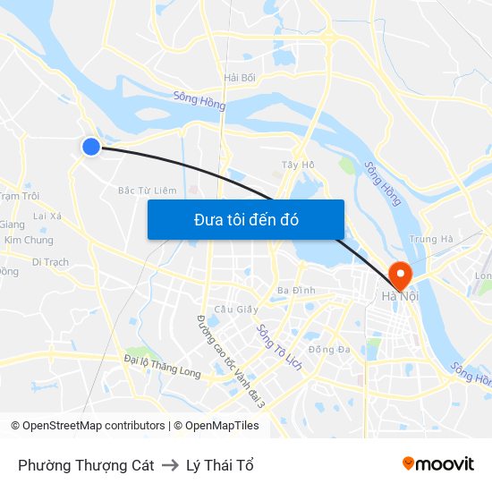 Phường Thượng Cát to Lý Thái Tổ map