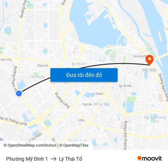 Phường Mỹ Đình 1 to Lý Thái Tổ map