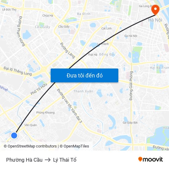 Phường Hà Cầu to Lý Thái Tổ map