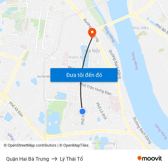 Quận Hai Bà Trưng to Lý Thái Tổ map