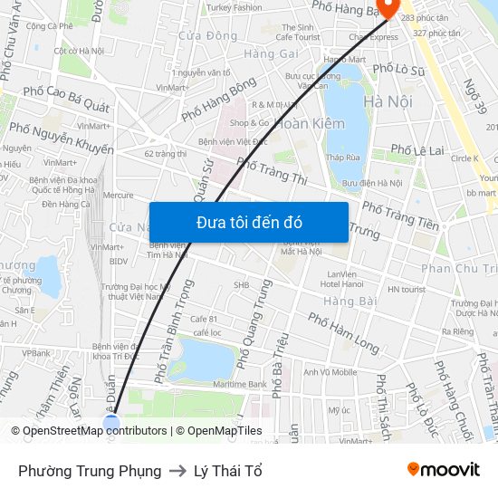 Phường Trung Phụng to Lý Thái Tổ map