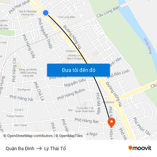 Quận Ba Đình to Lý Thái Tổ map