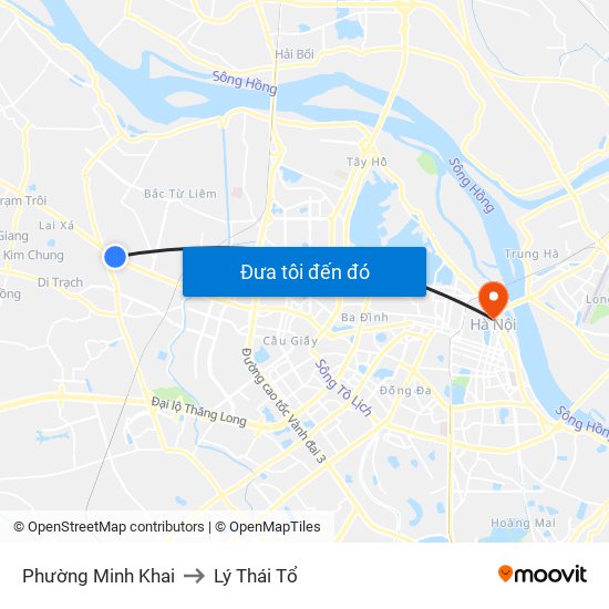 Phường Minh Khai to Lý Thái Tổ map