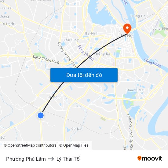 Phường Phú Lãm to Lý Thái Tổ map