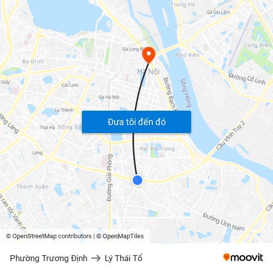 Phường Trương Định to Lý Thái Tổ map