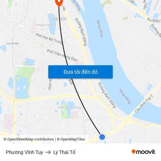 Phường Vĩnh Tuy to Lý Thái Tổ map