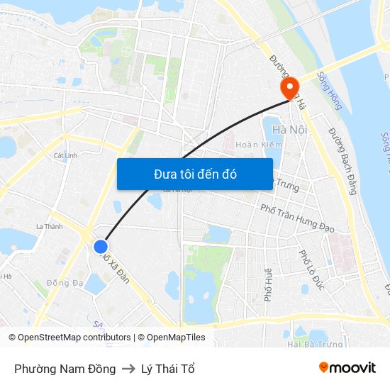 Phường Nam Đồng to Lý Thái Tổ map