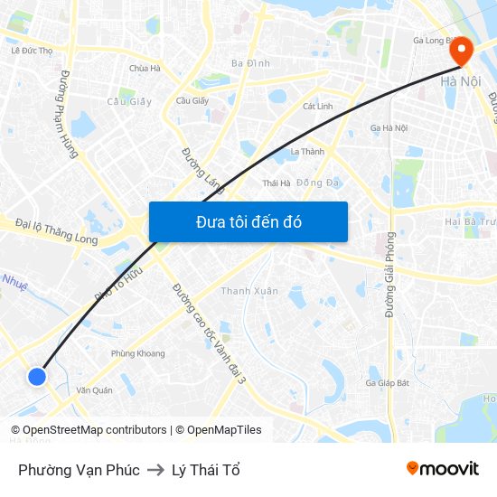 Phường Vạn Phúc to Lý Thái Tổ map