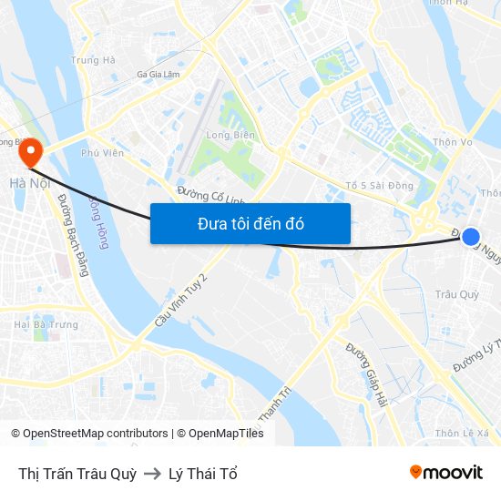 Thị Trấn Trâu Quỳ to Lý Thái Tổ map