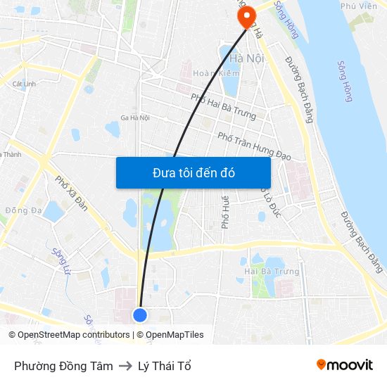 Phường Đồng Tâm to Lý Thái Tổ map