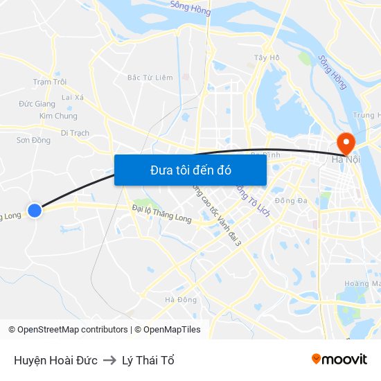 Huyện Hoài Đức to Lý Thái Tổ map