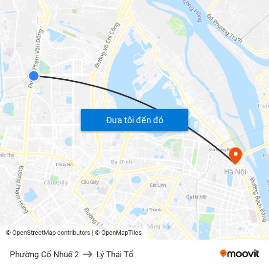 Phường Cổ Nhuế 2 to Lý Thái Tổ map