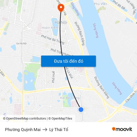 Phường Quỳnh Mai to Lý Thái Tổ map