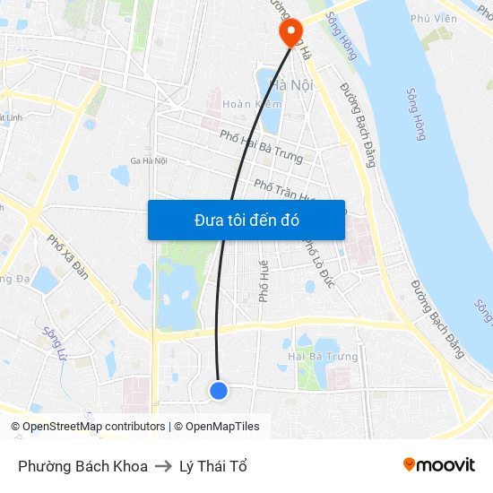 Phường Bách Khoa to Lý Thái Tổ map