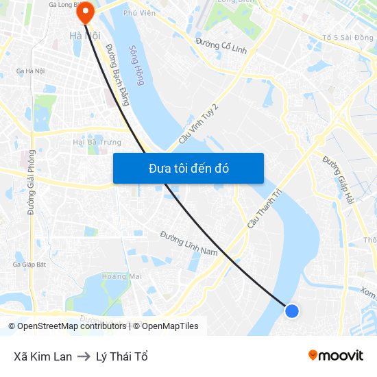 Xã Kim Lan to Lý Thái Tổ map
