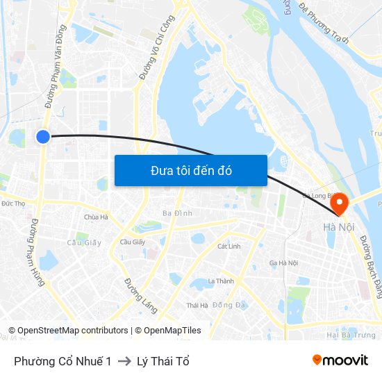 Phường Cổ Nhuế 1 to Lý Thái Tổ map