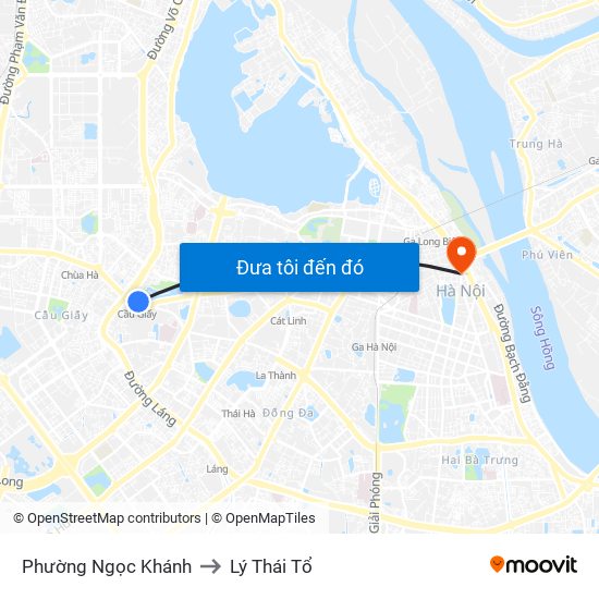 Phường Ngọc Khánh to Lý Thái Tổ map