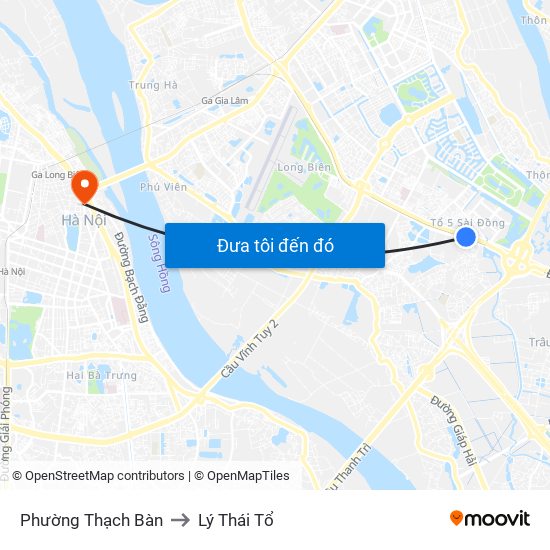 Phường Thạch Bàn to Lý Thái Tổ map