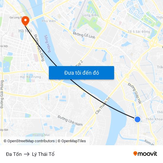 Đa Tốn to Lý Thái Tổ map