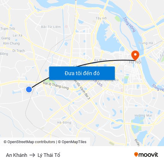 An Khánh to Lý Thái Tổ map