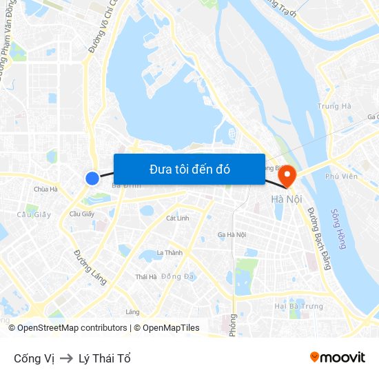 Cống Vị to Lý Thái Tổ map