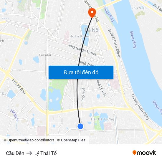 Cầu Dền to Lý Thái Tổ map
