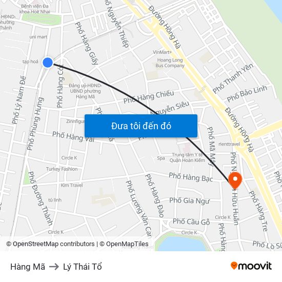 Hàng Mã to Lý Thái Tổ map