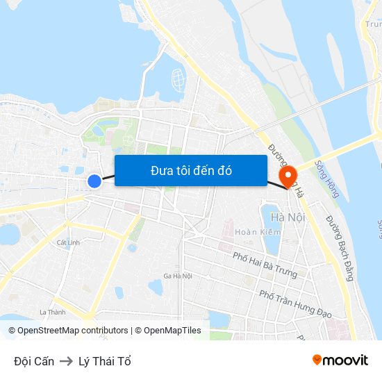 Đội Cấn to Lý Thái Tổ map