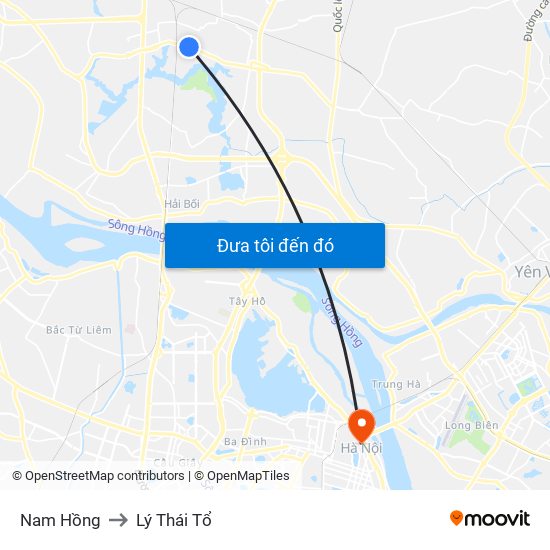 Nam Hồng to Lý Thái Tổ map