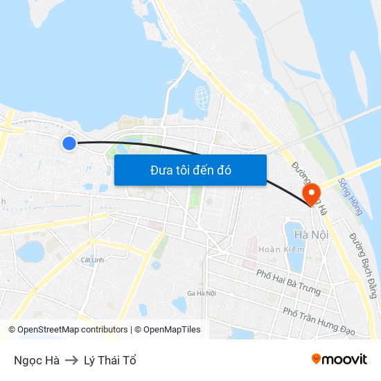 Ngọc Hà to Lý Thái Tổ map