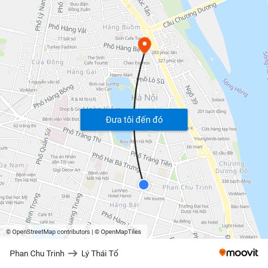 Phan Chu Trinh to Lý Thái Tổ map