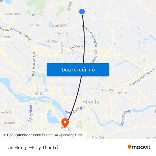 Tân Hưng to Lý Thái Tổ map