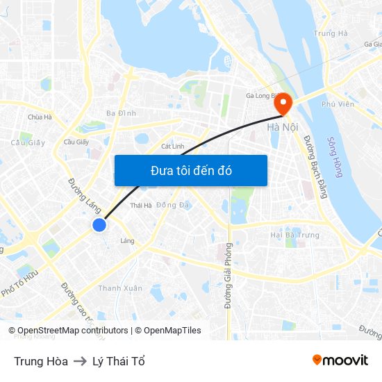 Trung Hòa to Lý Thái Tổ map