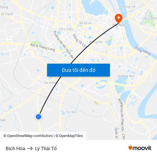 Bích Hòa to Lý Thái Tổ map