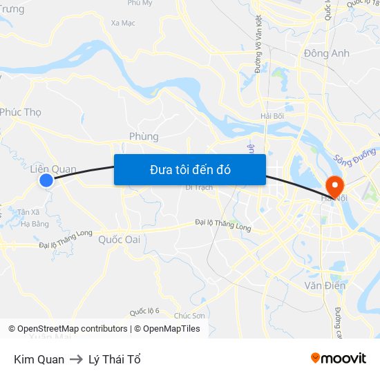 Kim Quan to Lý Thái Tổ map