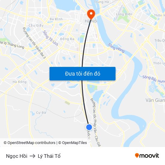 Ngọc Hồi to Lý Thái Tổ map
