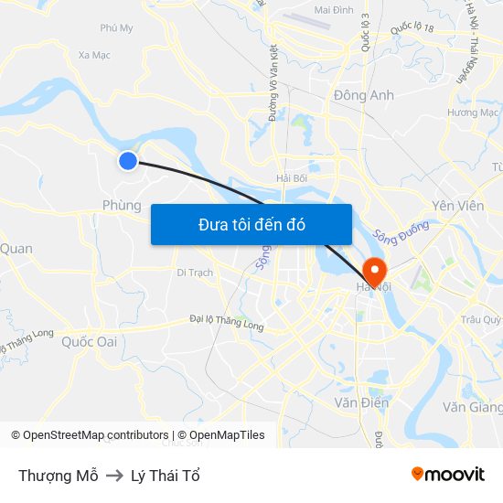 Thượng Mỗ to Lý Thái Tổ map