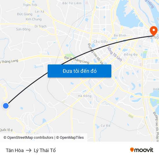 Tân Hòa to Lý Thái Tổ map