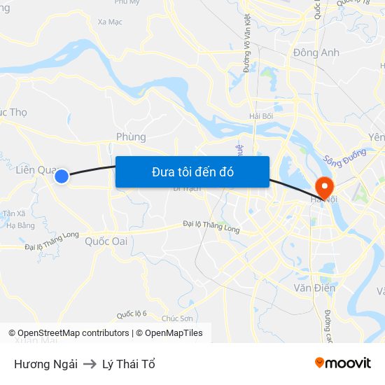 Hương Ngải to Lý Thái Tổ map