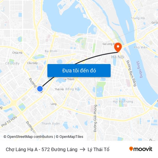 Chợ Láng Hạ A - 572 Đường Láng to Lý Thái Tổ map