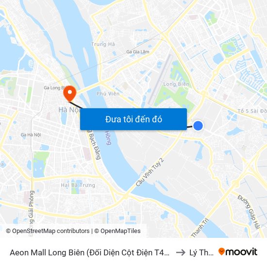 Aeon Mall Long Biên (Đối Diện Cột Điện T4a/2a-B Đường Cổ Linh) to Lý Thái Tổ map