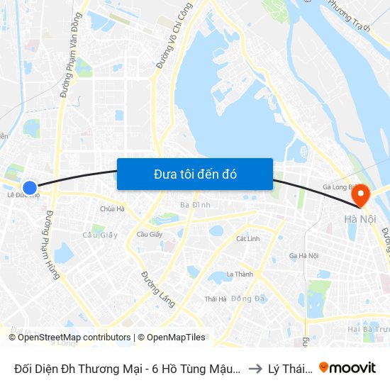 Đối Diện Đh Thương Mại - 6 Hồ Tùng Mậu (Cột Sau) to Lý Thái Tổ map