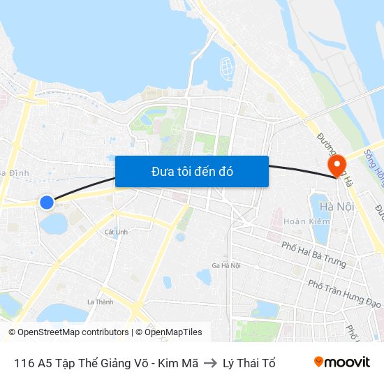 116 A5 Tập Thể Giảng Võ - Kim Mã to Lý Thái Tổ map