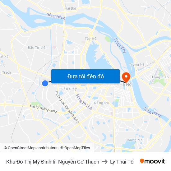Khu Đô Thị Mỹ Đình Ii- Nguyễn Cơ Thạch to Lý Thái Tổ map