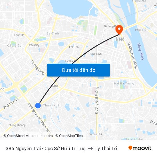 386 Nguyễn Trãi - Cục Sở Hữu Trí Tuệ to Lý Thái Tổ map